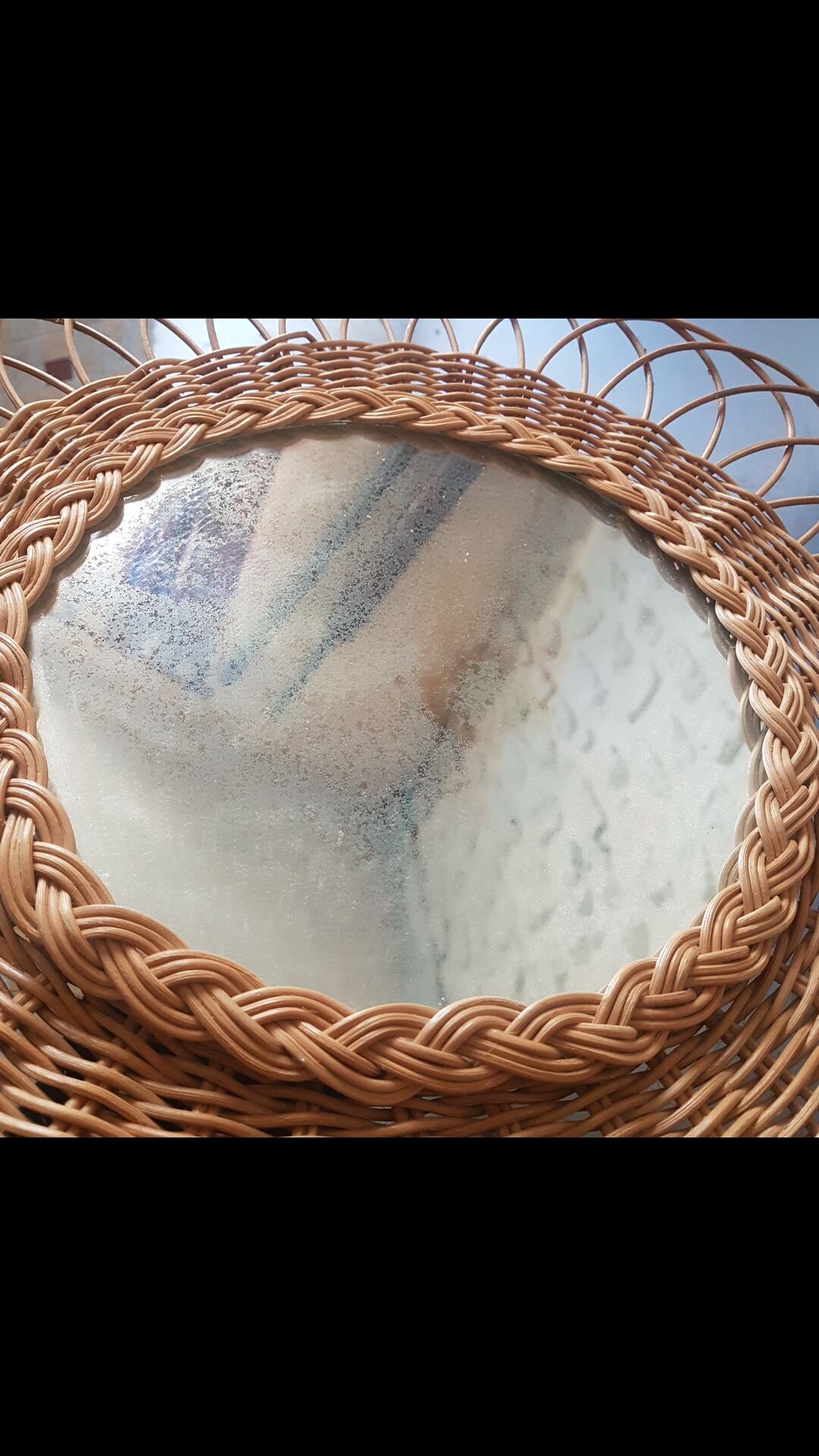 Rattan mirror D 45cm