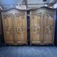 Pair of high-quality solid oak Norman wardrobes, "Cauchoise" model from the 1960s-1970s.