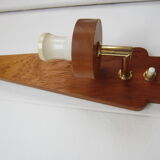 Scandinavian teak and glass wall lamp