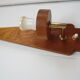Scandinavian teak and glass wall lamp