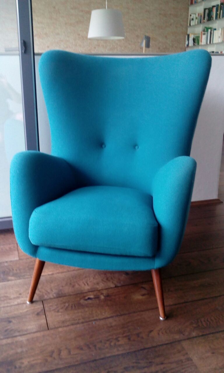 Organic XXL wingback Chair of the 50s/60s