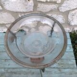 Jardinière ancienne fer forgé vasque verre soufflé