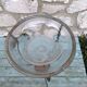 Old planter wrought iron basin blown glass