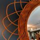 Sun mirror. Rattan .vintage