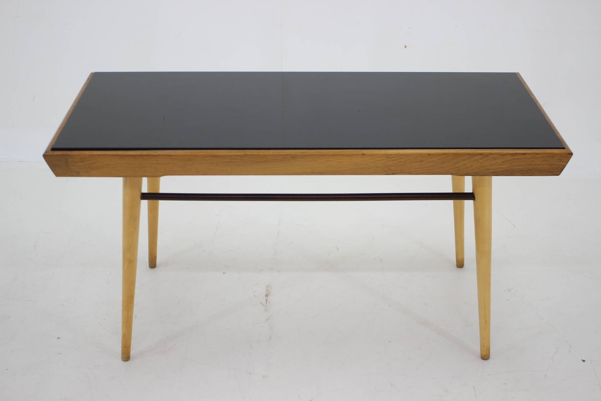 1960s Coffee Table With Opaxit Glass, Czechoslovakia