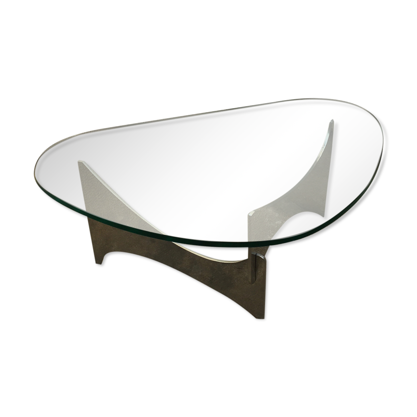 Glass and metal coffee table