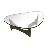 Table basse en verre et métal