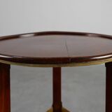 Art Nouveau Pedestal in wood and brass, Belgium, ca. 1910