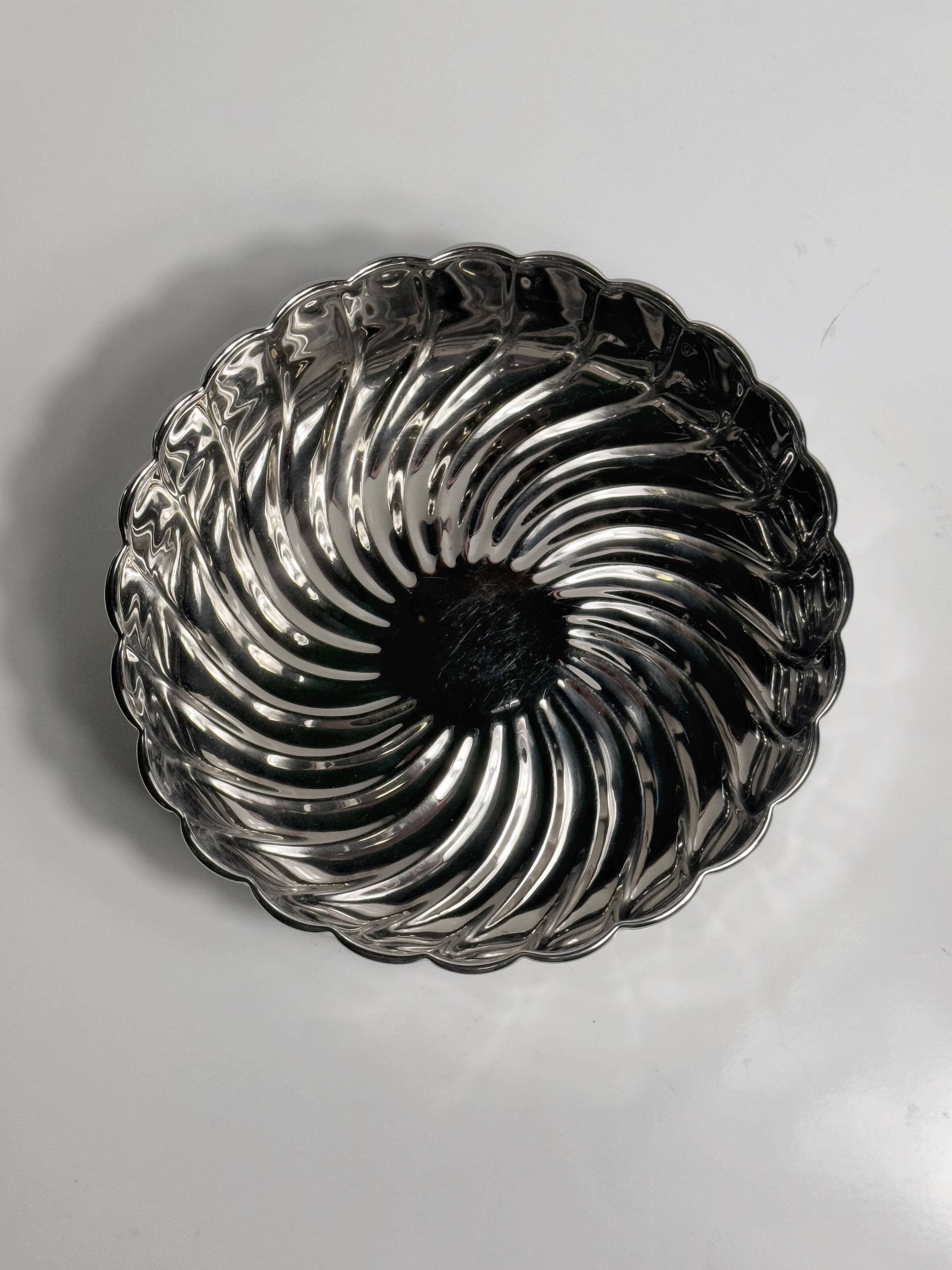 Italian silver plated bowl in spiral - 1980s