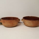 Glazed terracotta bowl duo