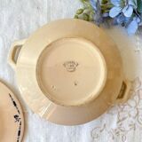 Small vintage porcelain soup tureen K&G Luneville "Flore" 1950s small blue flowers