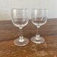 2 antique white wine glasses in crystal frieze engraved XIXth