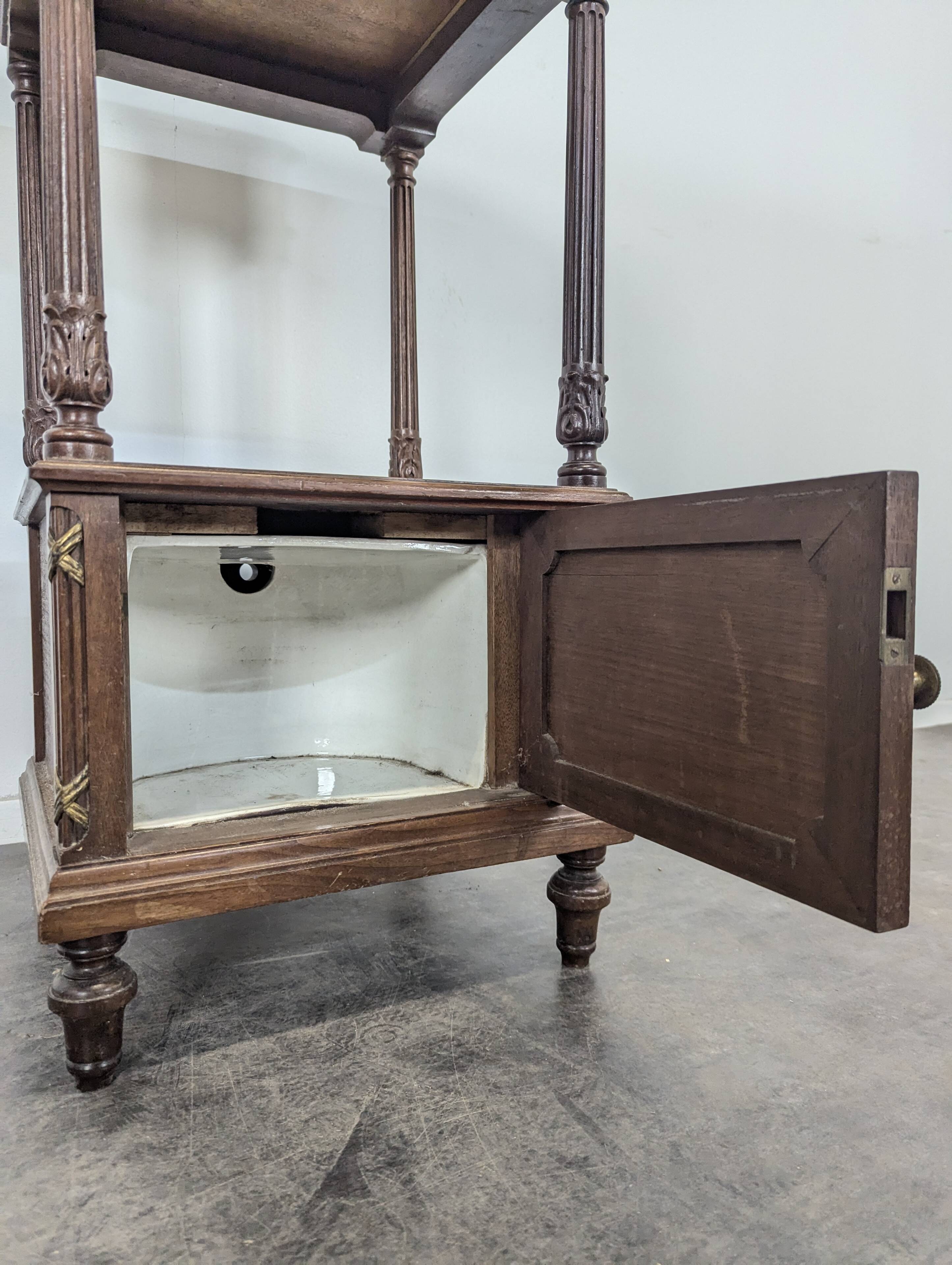 Louis XVI style mahogany bedside table made in Faubourg St Antoine