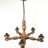 Rustic wooden chandelier - 5 fires - seaside