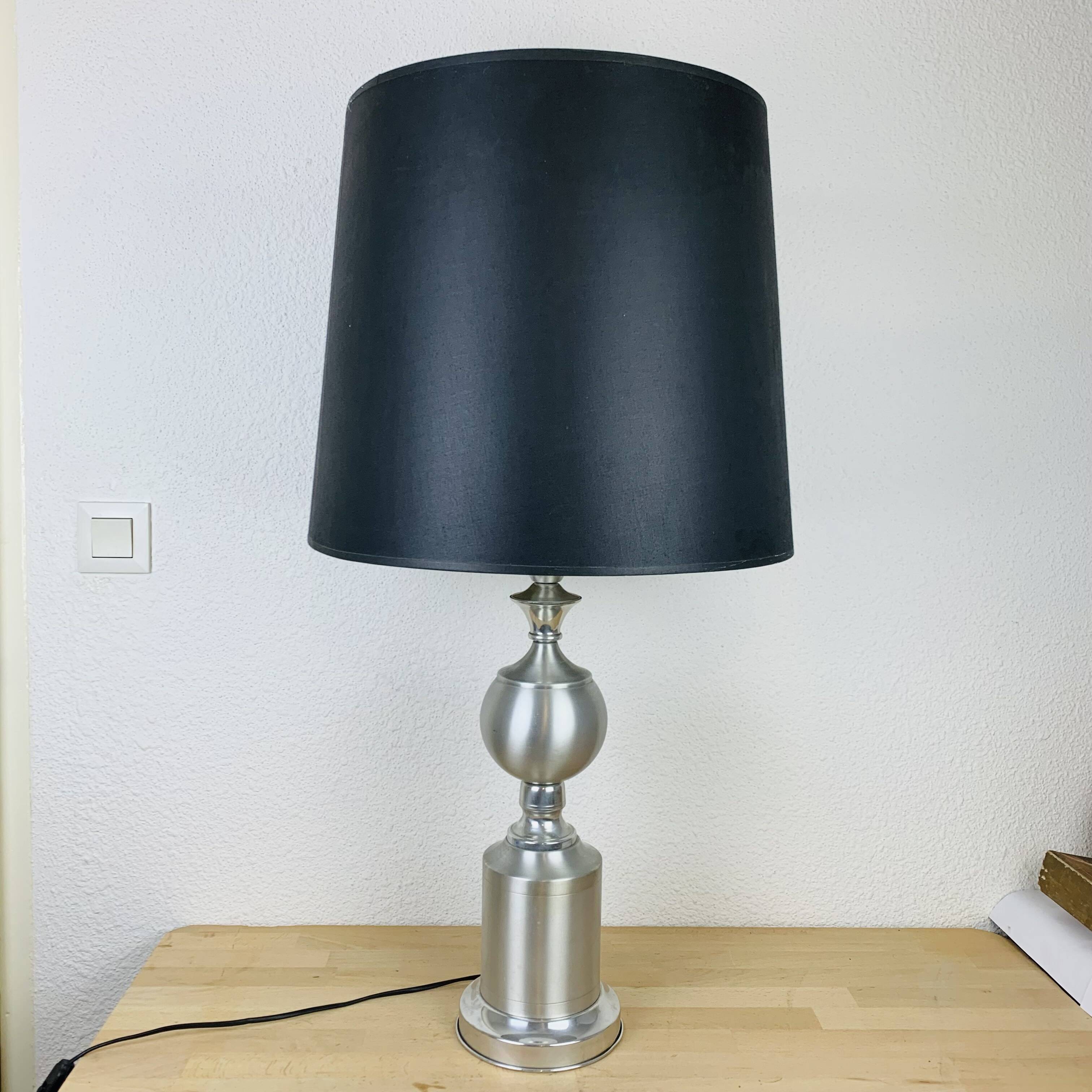 Brushed aluminum lamp from the 70s