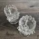 Pair of antique moulded glass egg cups