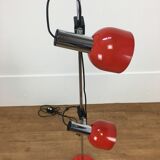 Floor lamp space age 2 spots red and chrome 1970