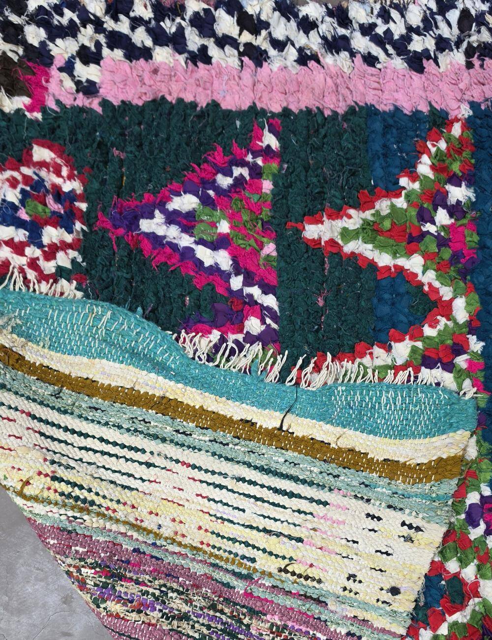 Tapis Berbère Boucherouite - 234 x 113 cm