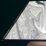 Vintage granite foot lamp and pyramid lampshade in marbled paper