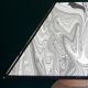 Vintage granite foot lamp and pyramid lampshade in marbled paper