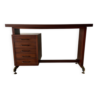 Bureau italien moderne du milieu du siècle avec 5 tiroirs, années 1960, Italie