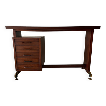 Bureau italien moderne du milieu du siècle avec 5 tiroirs, années 1960, Italie
