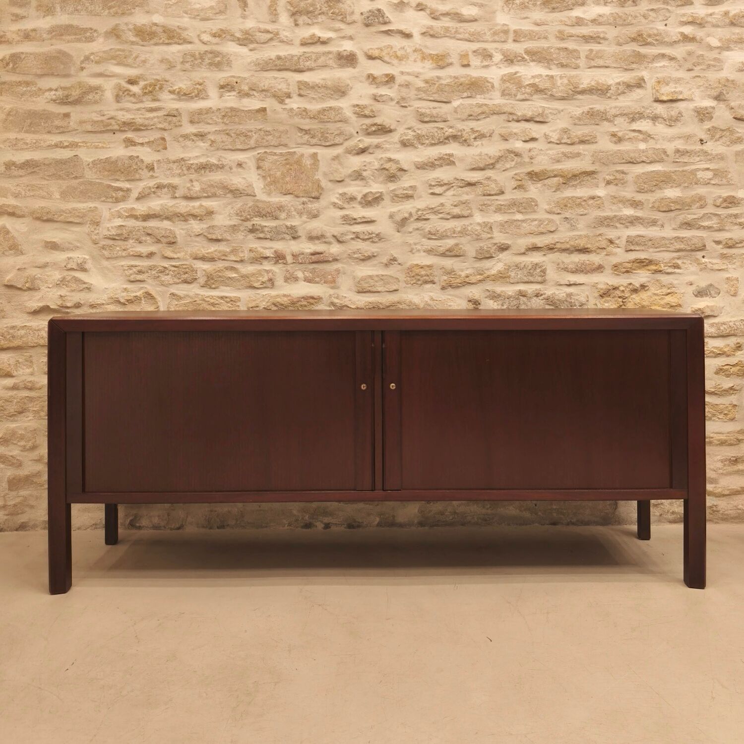 Vintage Scandinavian design sideboard with tambour doors