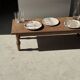 Petrified wood vide poche, circular dish or plate in light beige D25.