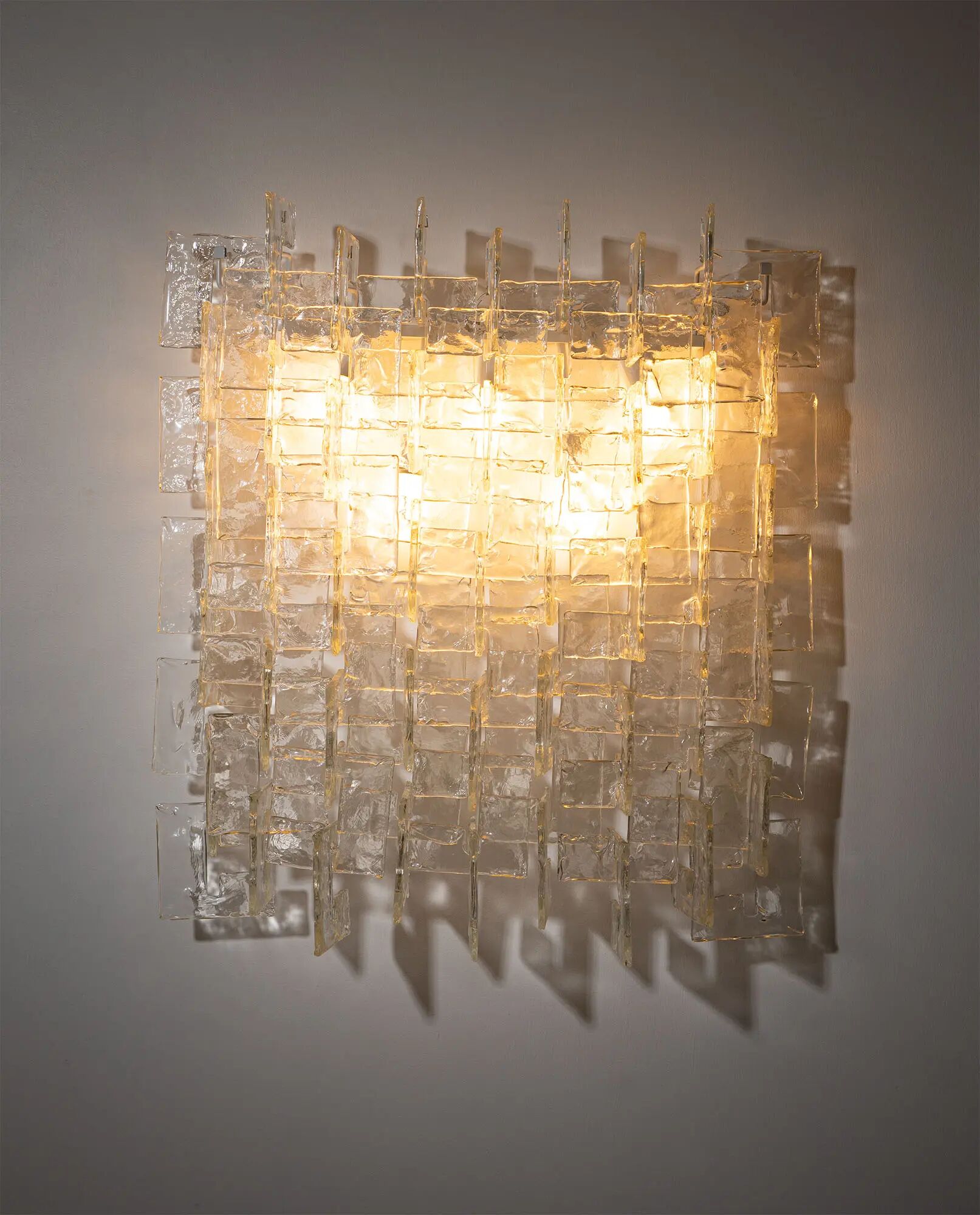Carlo Nason, sculptural lace glass wall lamp, 1970s