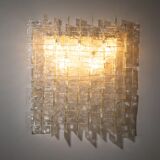 Carlo Nason, sculptural lace glass wall lamp, 1970s