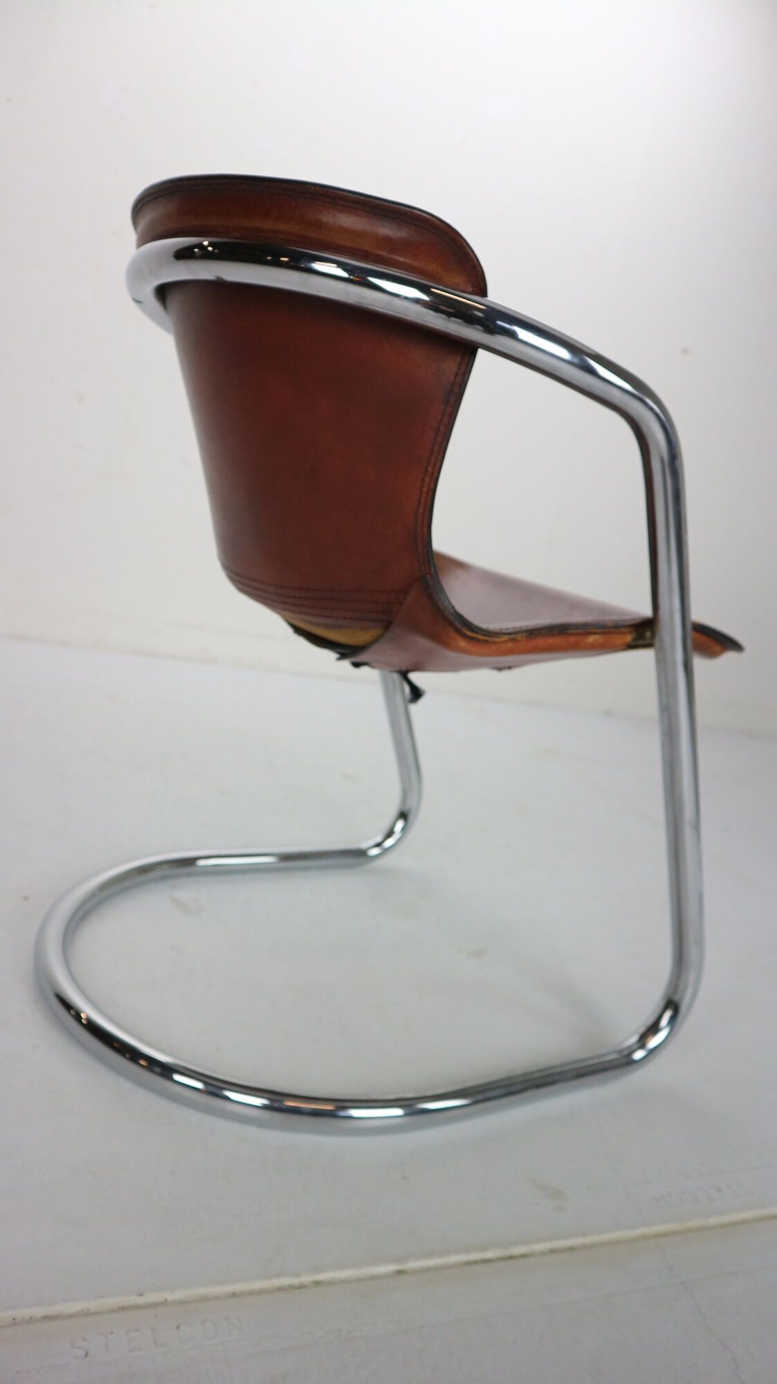 Set of 4 leather dining chairs for Cidue, 1970s, Italy