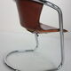 Set of 4 leather dining chairs for Cidue, 1970s, Italy