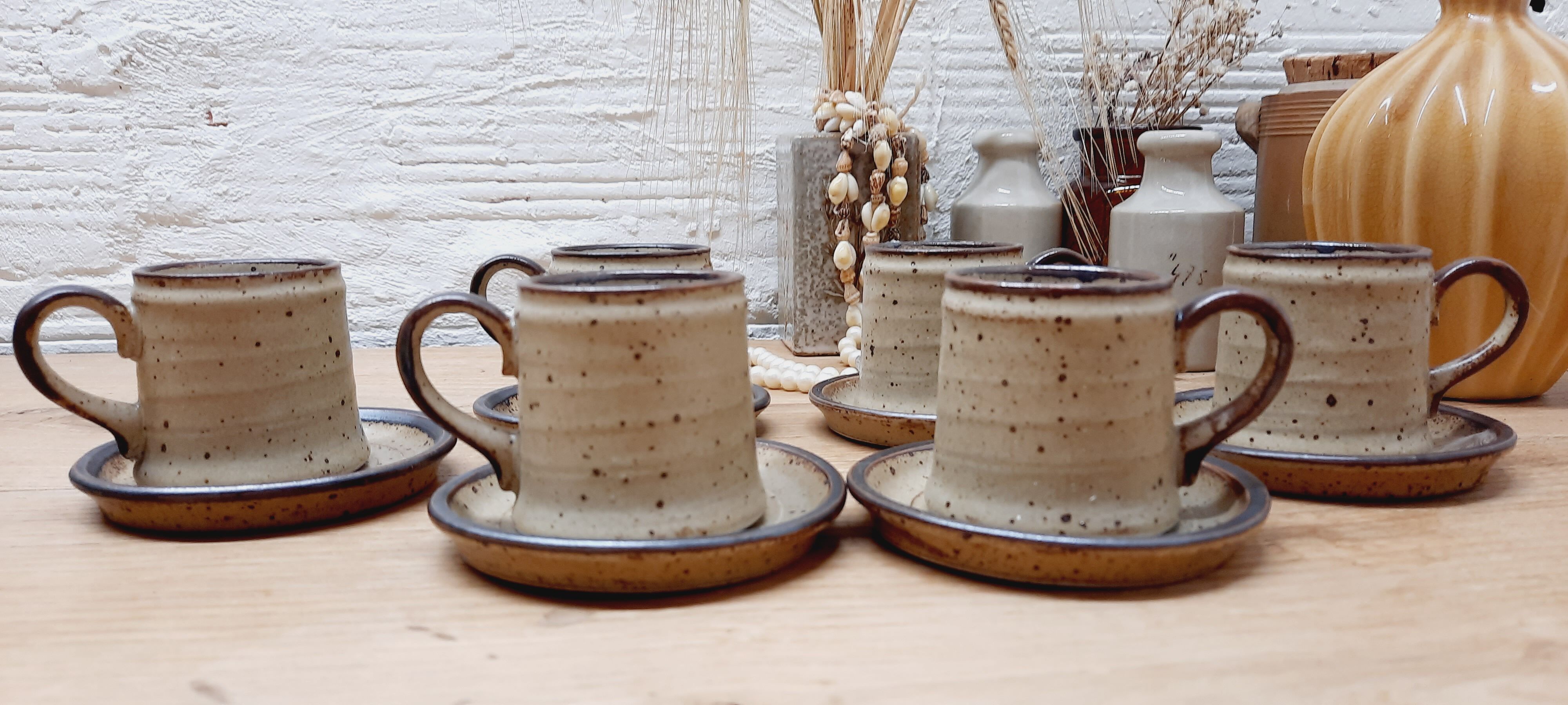 Set 6 cups Espresso sandstone