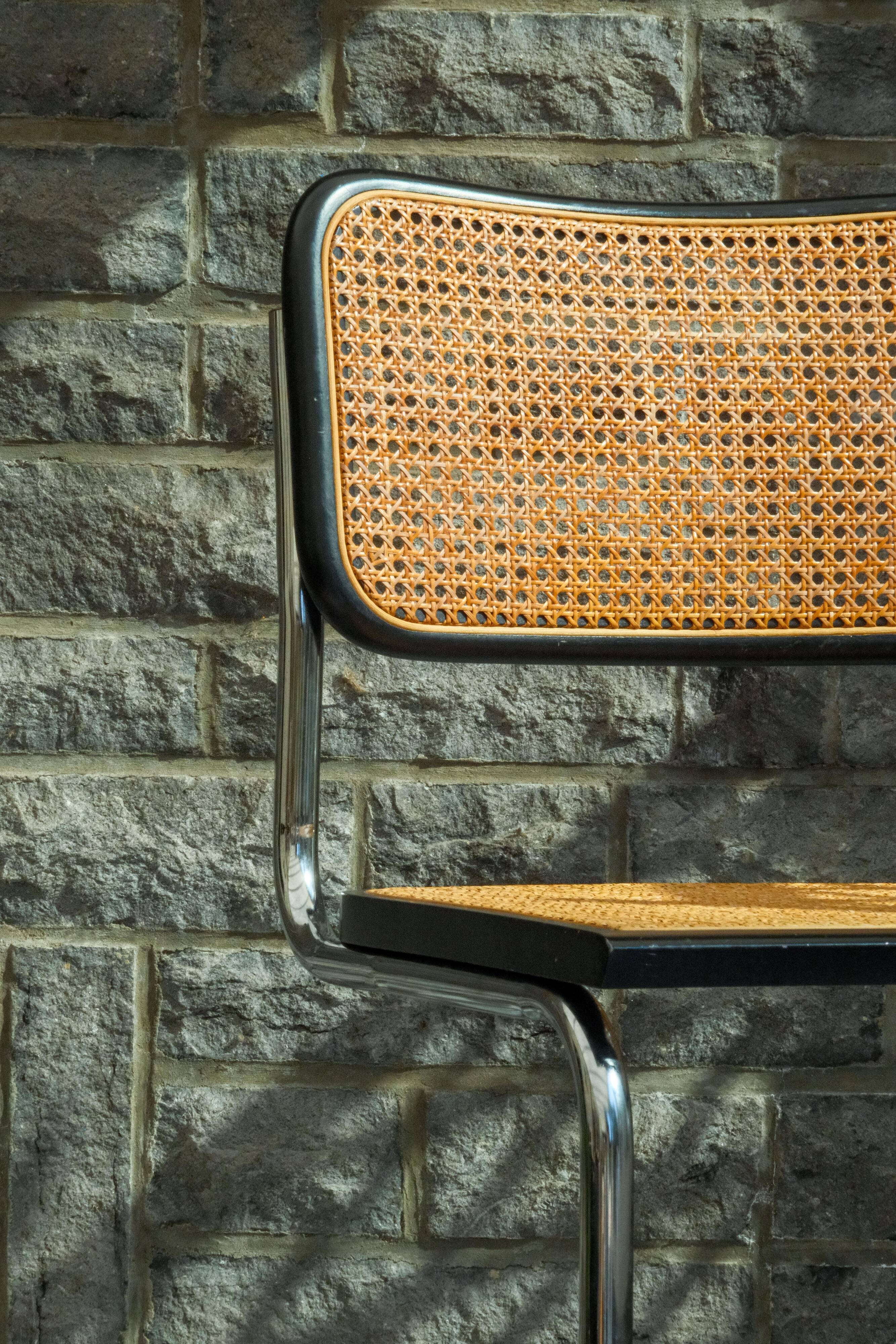 Pair of black Cesca chairs B32 Marcel Breuer