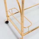 Hollywood regency style bar cart with rope details