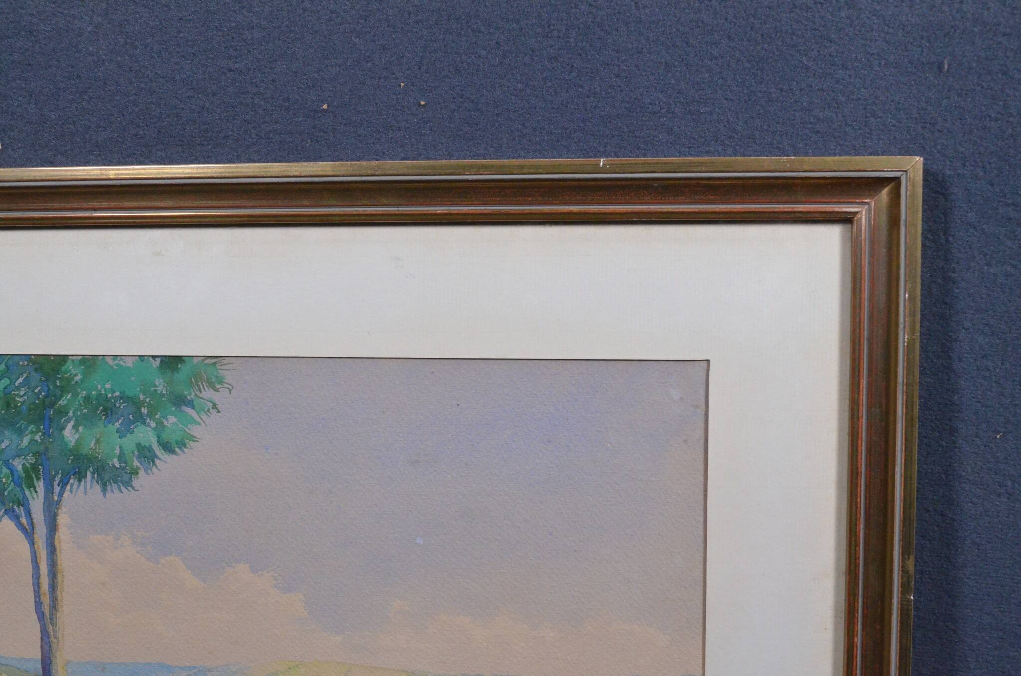 JL PONT (20th century) "Hilly Landscape" Signed watercolour