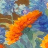 Tableau peinture Attilio Guffanti, bouquets de fleurs sur une table  huile sur toile