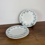 Ensemble de 4 assiettes plates en faïence de Maastricht modèle Clara