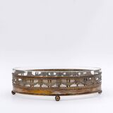 Louis XVI oval centerpiece in silver metal - 19th century