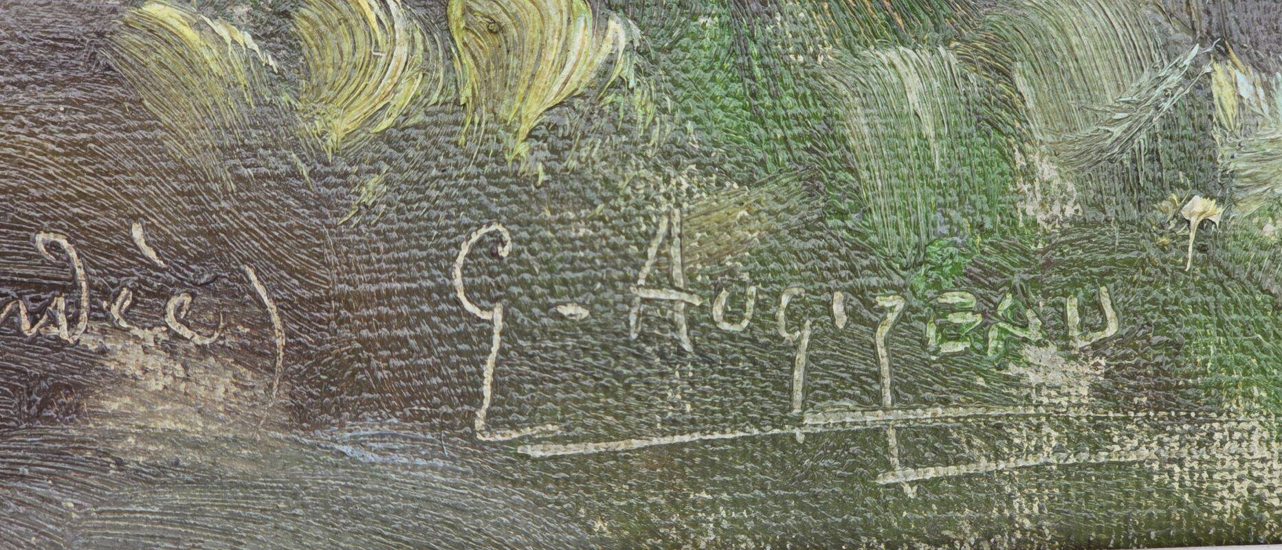 Augizeau Gabriel Large Oil on Canvas Signed Titled Sigournais Vendée