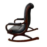 Vintage black leather rocking chair