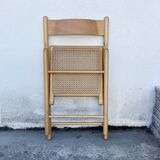 Vintage cane folding chair 80 Habitat
