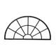 Old arched anthracite grey window