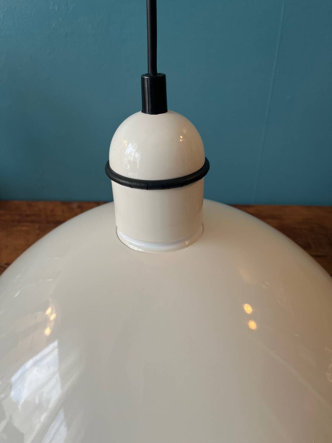 Large metal pendant light from the 80s