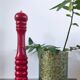 Giant vintage red lacquered wooden pepper mill
