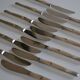 12 table knives silver metal handles & stainless steel blades 22 cm