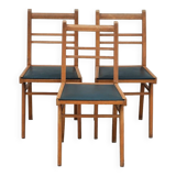 Series of 3 vintage chairs with compass legs - 1950s