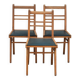 Series of 3 vintage chairs with compass legs - 1950s