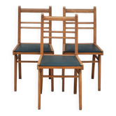 Série de 3 chaises vintage piètements compas -1950s