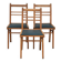 Series of 3 vintage chairs with compass legs - 1950s